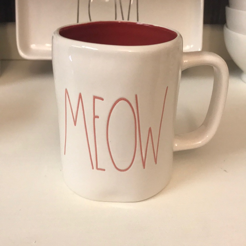 Rae Dunn “MEOW” mug in red, large letters!!